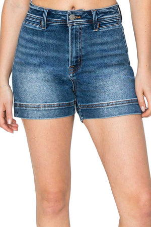 Risen Jeans - High Rise Front Welt Pocket Detail Shorts - RDS6245 - SaltTree