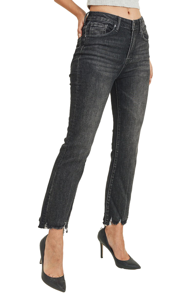 Risen Jeans - High Rise Vintage Frayed Hem Flare - RDP1277 at   Women's Jeans store