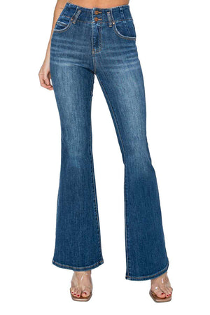 Risen Jeans - High Rise Seam Detailed Flare Jeans - RDP5668 - SaltTree