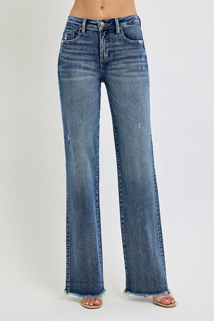 Risen Jeans - Tummy Control High Rise Long Straight Jeans - PS21108