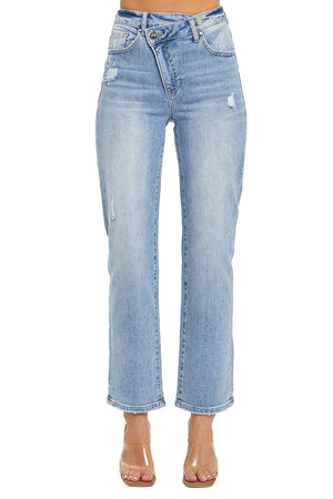 Risen Jeans - High Rise Crossover Tapered Jeans - RDP5060