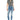 Kancan - Women's Mid-Rise Ankle Skinny Jeans with Desturction Detailing & Frayed Hem - kc6204-SaltTree