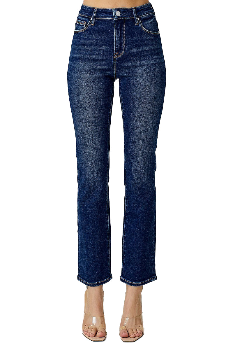 SALT TREE Risen Jeans - High Rise Ankle Slim Straight Jean - RDP5290  Darkblue at  Women's Jeans store