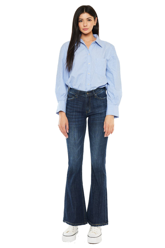 Kancan - Hayden Mid Rise Flare Jeans (Petite) - kc6102lohpt - Final Sale
