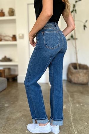 Judy Blue Full Size High Waist Front Seam Detail Straight Jeans - SaltTree