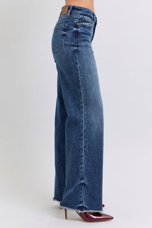 Judy Blue Full Size Raw Hem Mid Rise Jeans - 82640TD