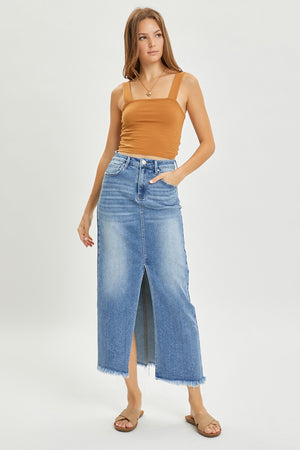 Risen Jeans - Front Slit Long Skirt - RDS6196 - SaltTree