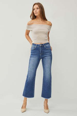 Risen Jean - High Rise Ankle Wide Straight Jeans - RDP5572