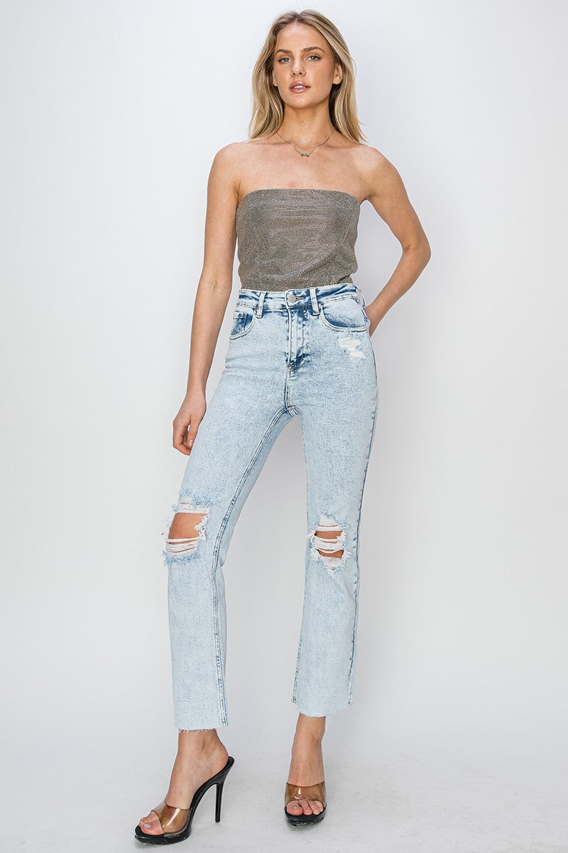 NWT Free People Distressed/ripped Rose Gold Painted High-rise Jeans. shops Size 27.