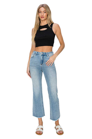 Risen jeans - High Risen Ankle Wide Straight Jeans - RDP5572 - SaltTree