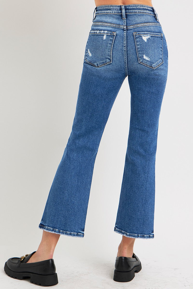 Risen Jeans - Tummy Control High Rise Crop BootCut Jeans - RDP5937 - SaltTree