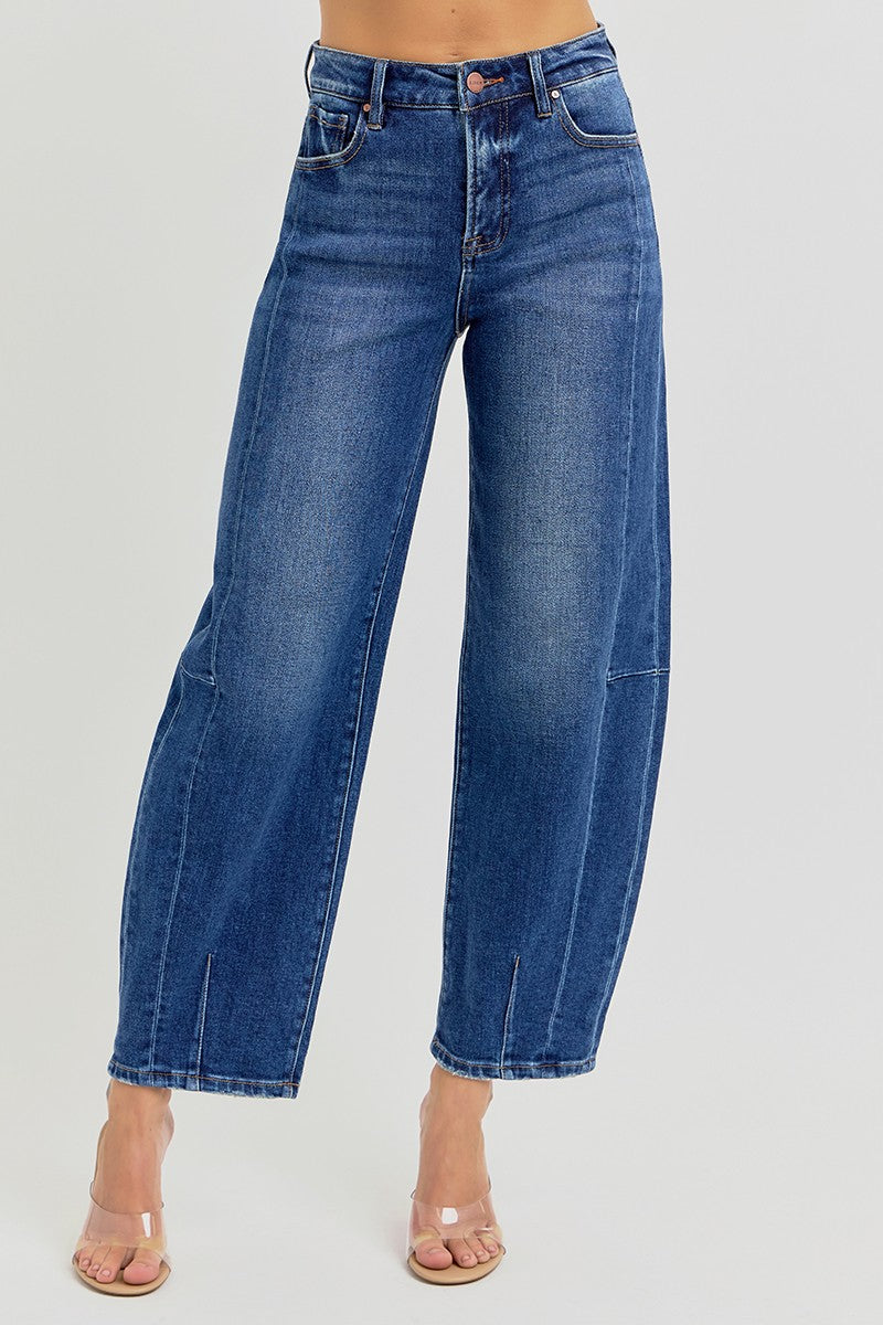 Risen Jeans - High Rise Barrel Jeans - RDP5933 - SaltTree