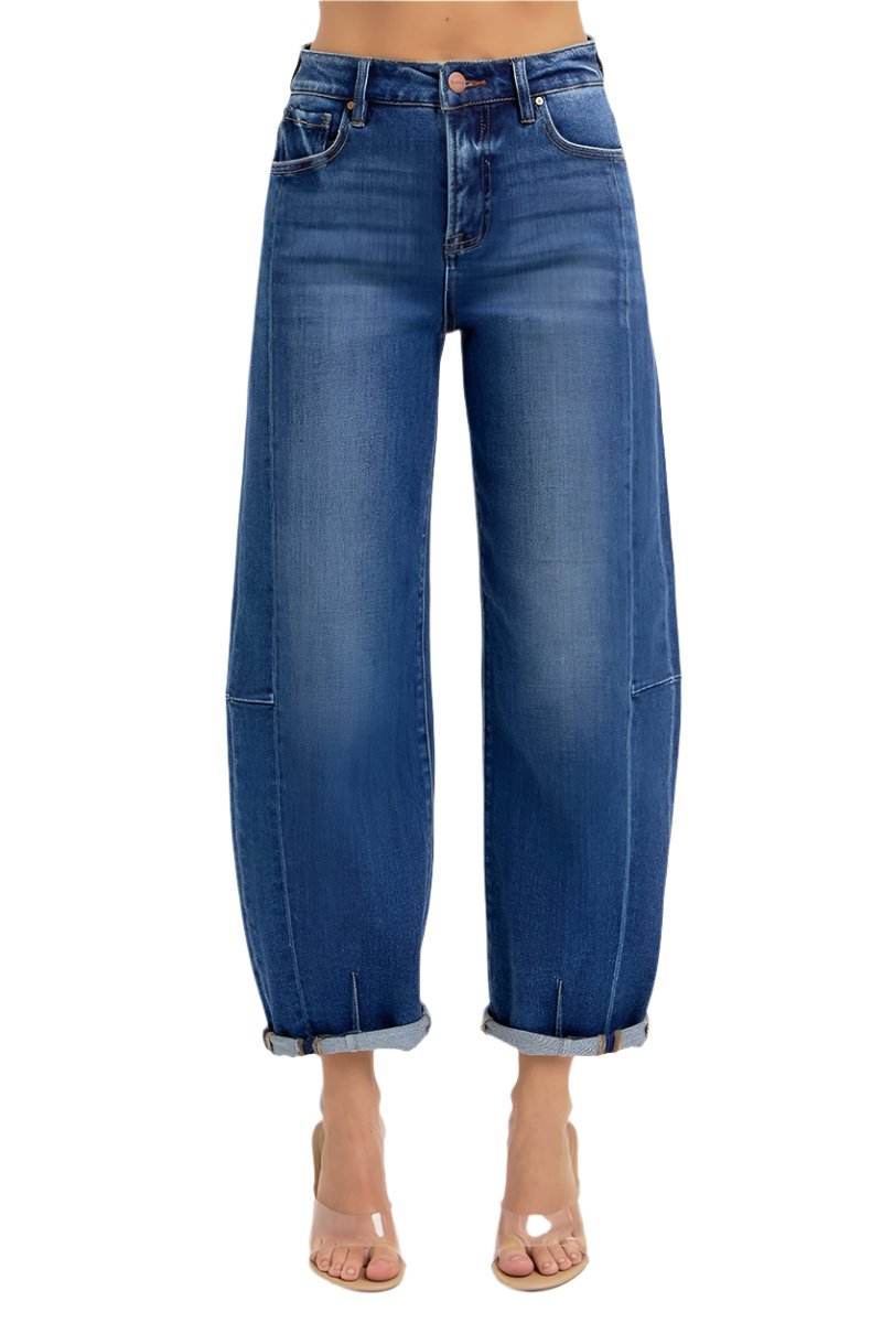 Risen Jeans - High Rise Barrel Jeans - RDP5933 - SaltTree