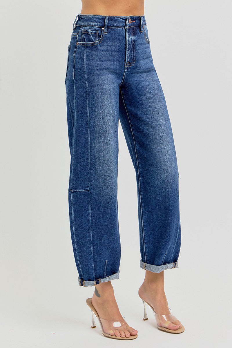 Risen Jeans - High Rise Barrel Jeans - RDP5933 - SaltTree