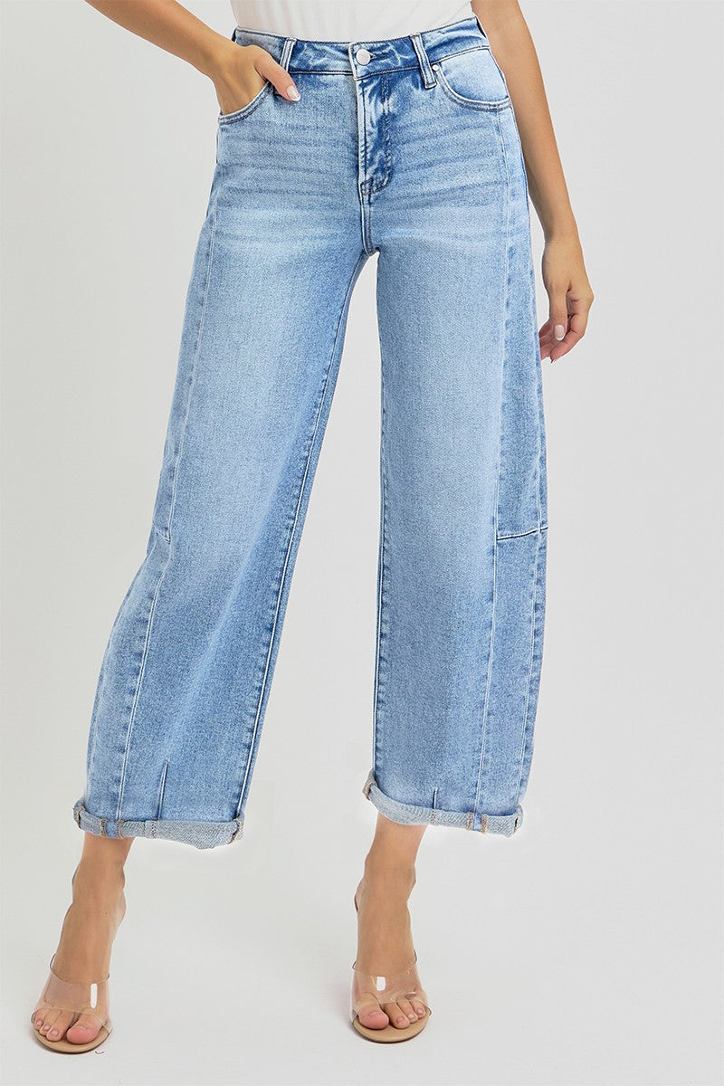 Risen Jeans - High Rise Barrel Jeans - RDP5933 - SaltTree