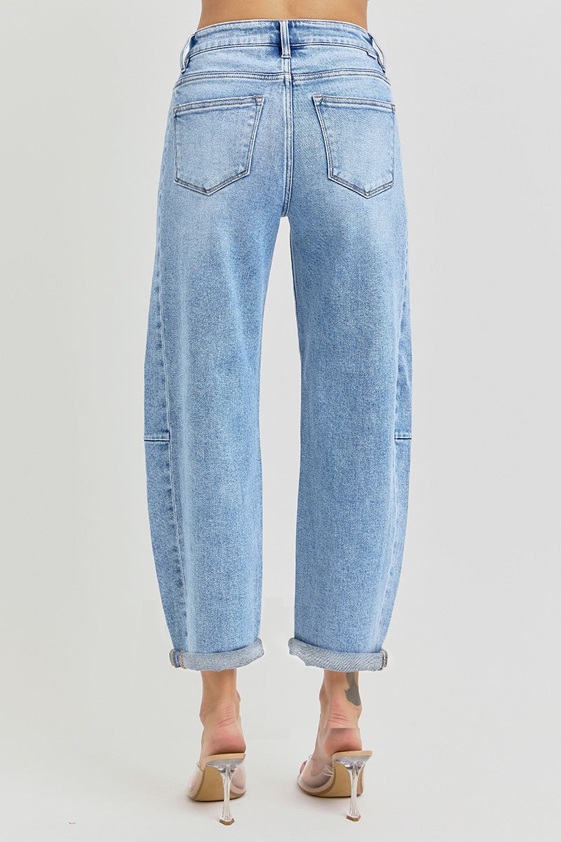Risen Jeans - High Rise Barrel Jeans - RDP5933 - SaltTree