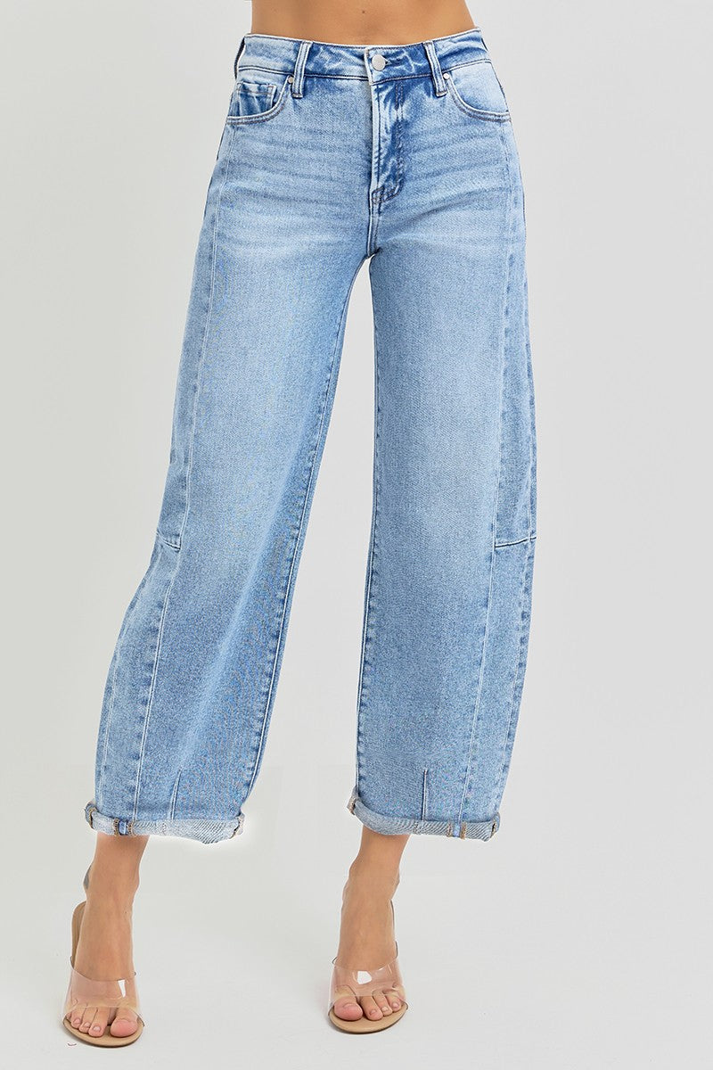 Risen Jeans - High Rise Barrel Jeans - RDP5933 - SaltTree