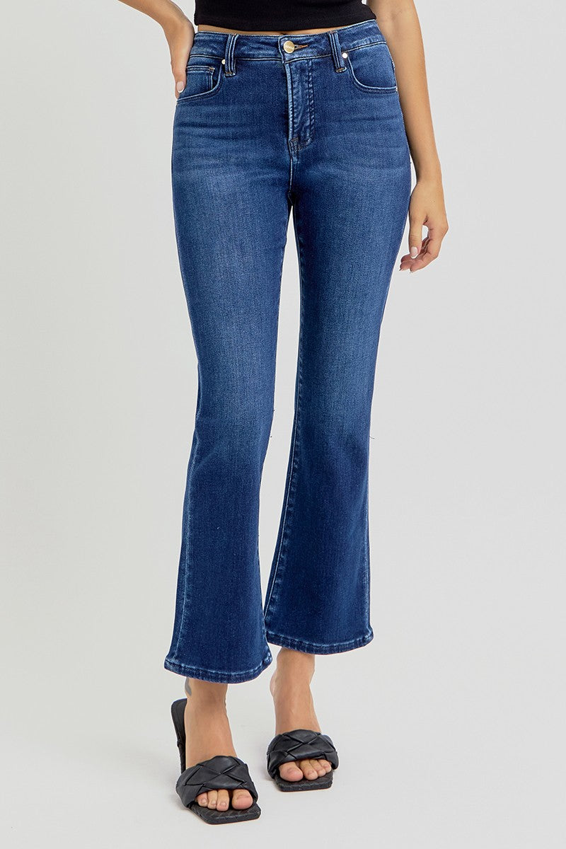 Risen Jeans - Tummy Control High Rise Crop BootCut Jeans - RDP5946 - SaltTree
