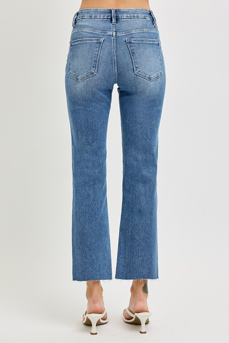 Risen Jeans - Tummy Control High Rise Crop Straight Jeans - RDP5903 - SaltTree