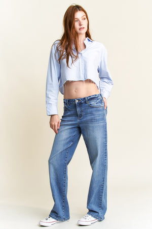 Enjean - Mid Rise Loose Straight Jeans - EP3580