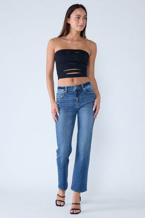 Enjean - Mid Rise Slim Bootcut Jeans - EP3581s