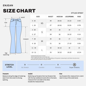 Enjean - Mid Rise Slim Bootcut Jeans - EP3581s