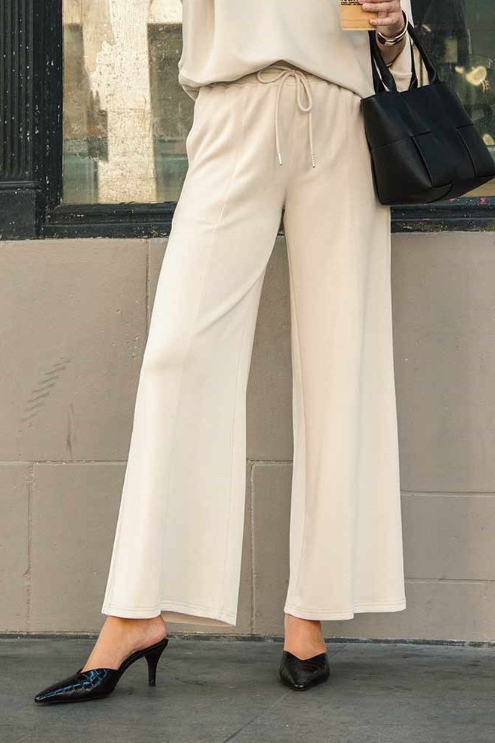 Umgee Full Size Drawstring Wide Leg Pants with Pockets - SaltTree