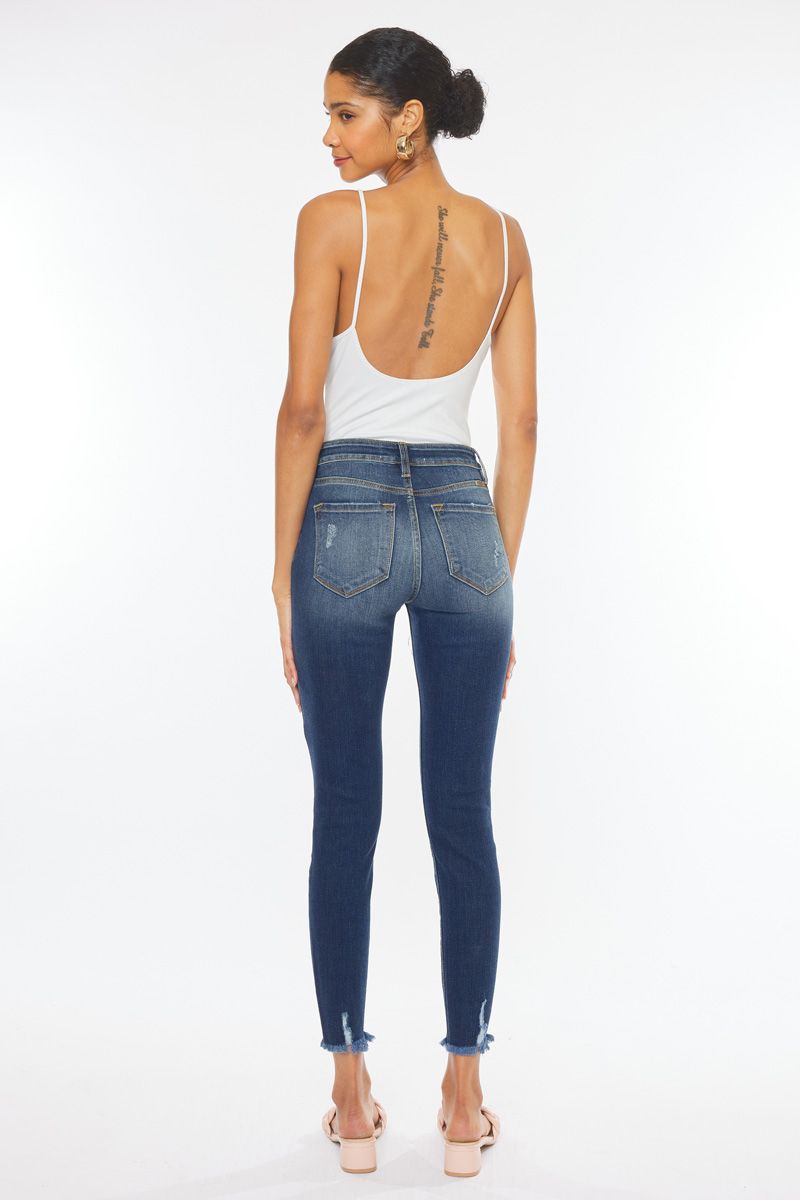 Kancan - High Rise Ankle Skinny Jeans KC9142D - SaltTree