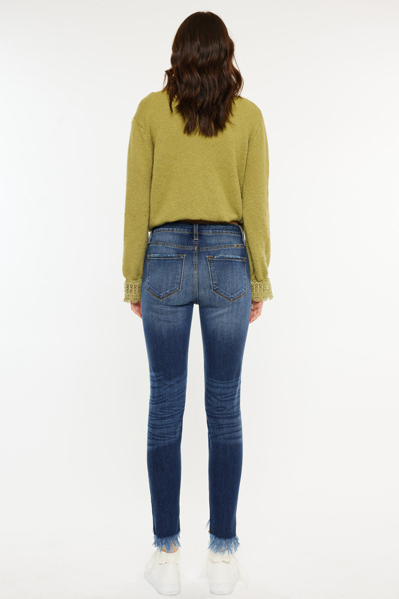 Kancan - Women's High Rise Ankle Skinny Jeans - KC8395-NV - SaltTree