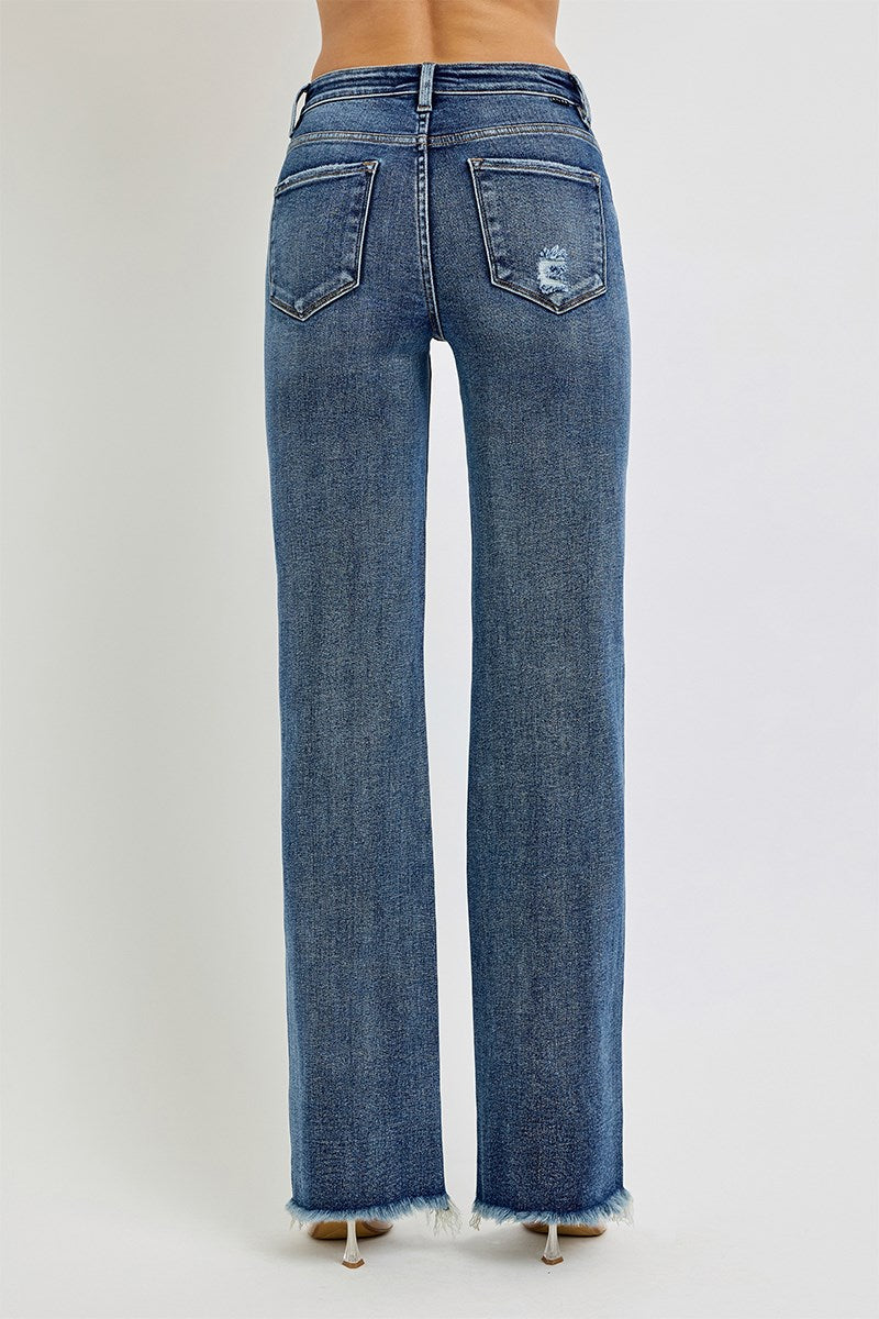 Risen Jeans - Tummy Control High Rise Long Straight Jeans - PS21108 - SaltTree