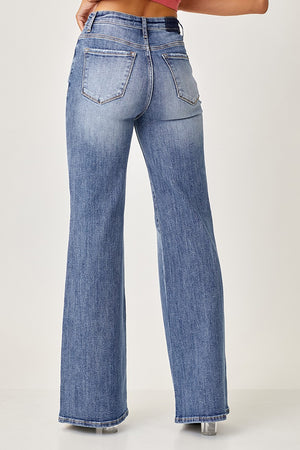 Risen Jeans - Mid Rise Flap Slim Wide Leg Pants - RDP5314