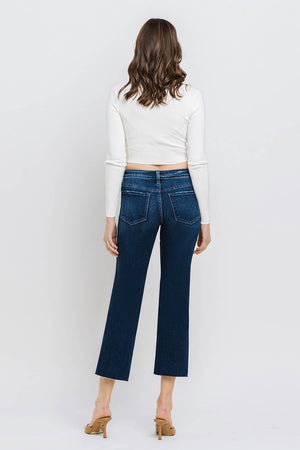 Flying Monkey - Mid Rise Cropped Straight Jeans - BY4499A