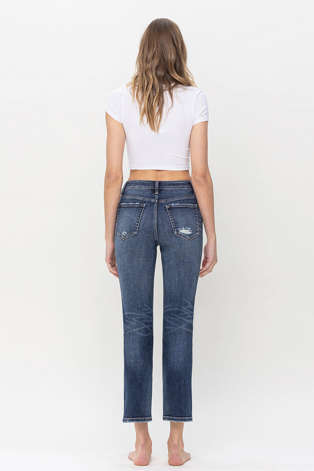 Flying Monkey - Benefactor - High Rise Ankle Slim Straight Jeans - F5223 - SaltTree