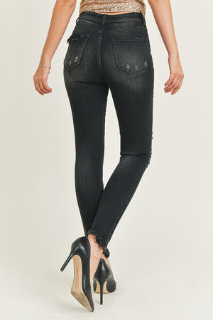 Risen Jeans - High Rise Vintage Washed Skinny Jeans - RDP1293