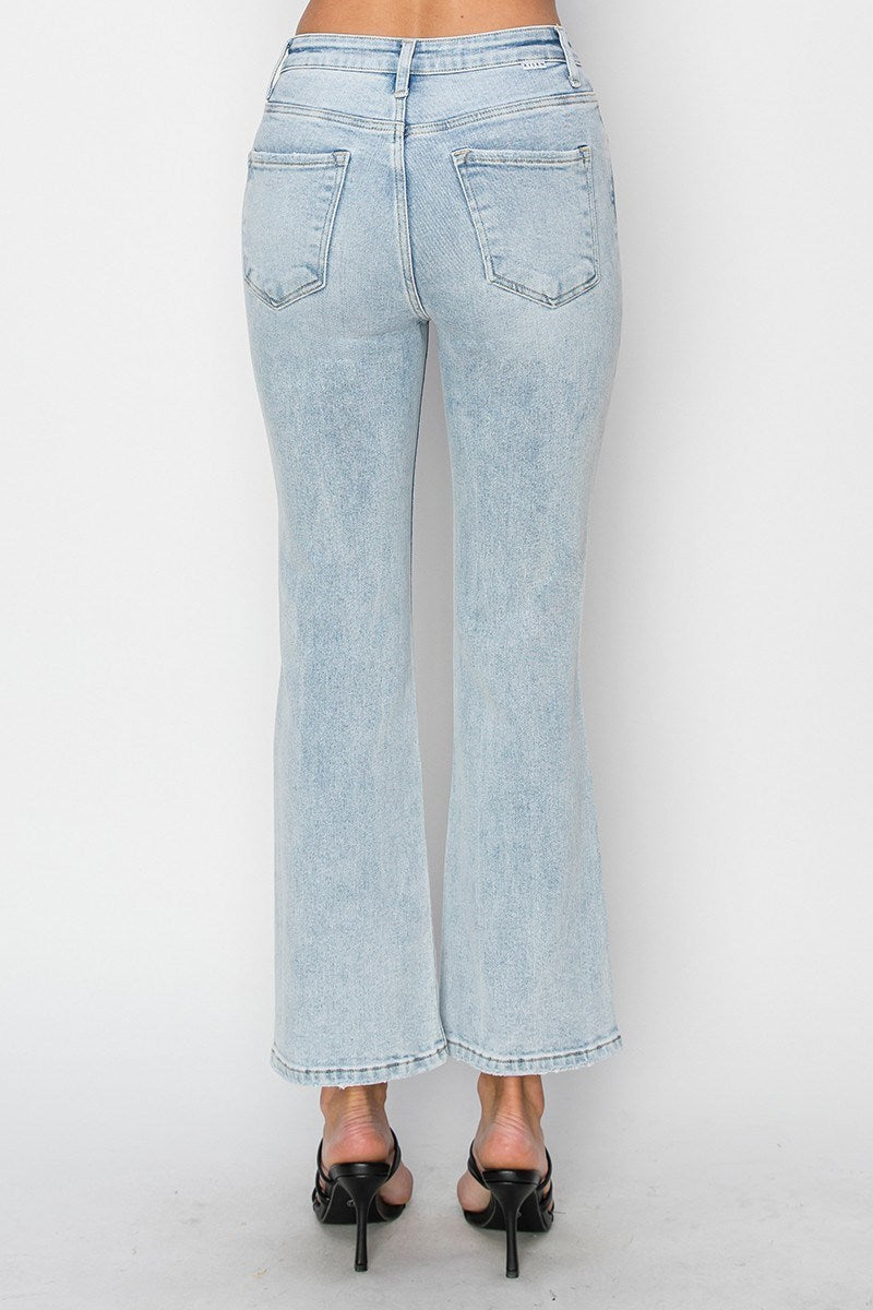 Risen Jeans - High Rise Distressed Ankle Flare Jeans - RDP5696L - SaltTree
