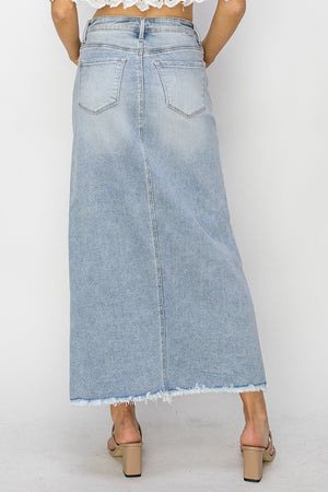 Risen Jeans - Front Slit Long Skirt - RDS6196 - SaltTree