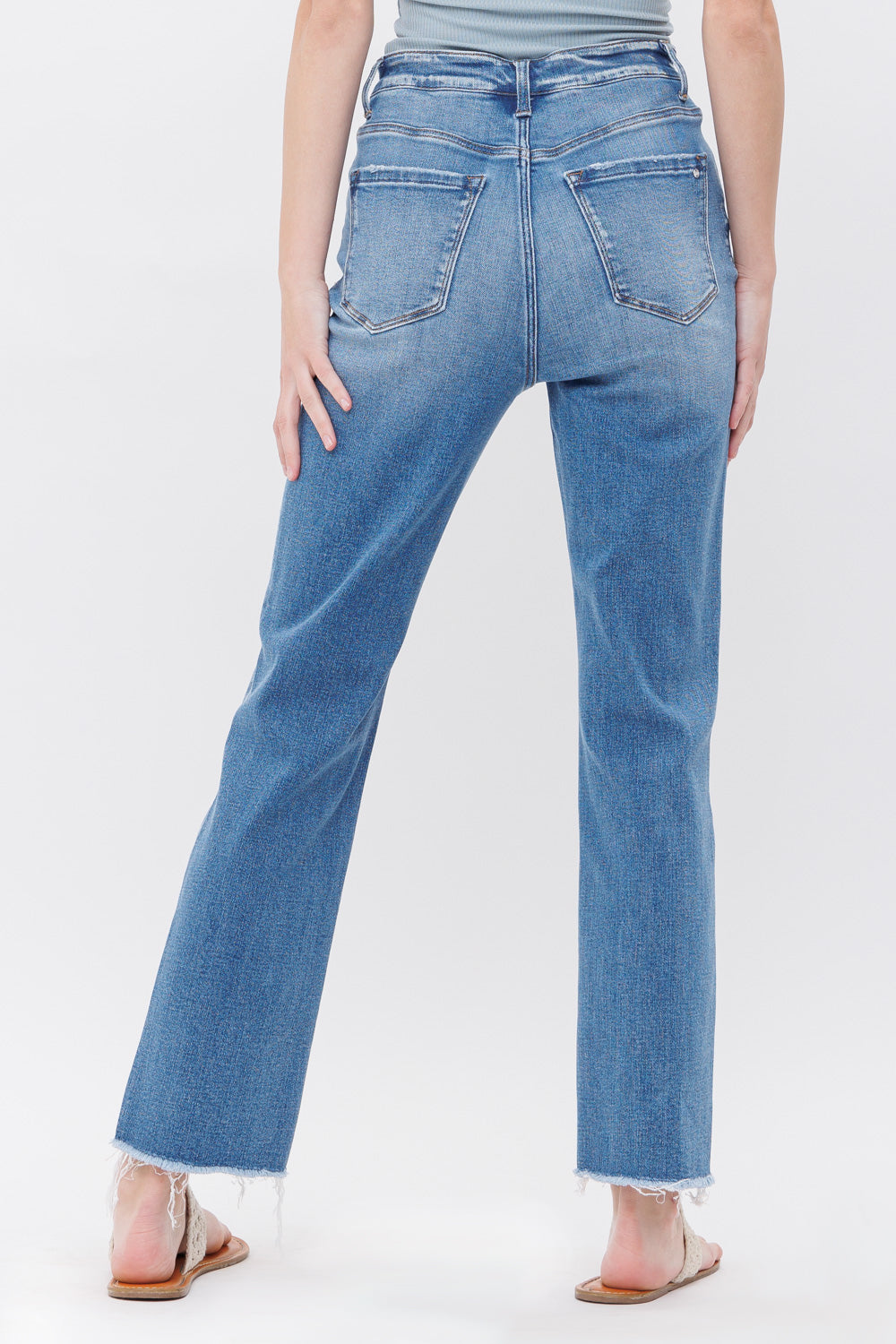 Mica Denim - Aniello Super High Rise Straight Leg Jeans - MDP-T203 - SaltTree