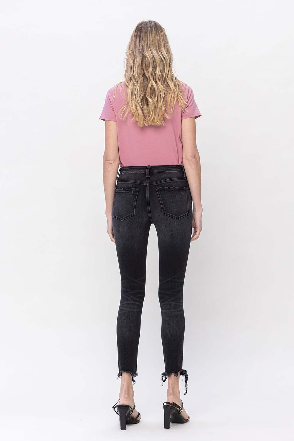 Flying Monkey - Mid Rise Crop Destroyed Hem Skinny Jeans - F5294 - SaltTree