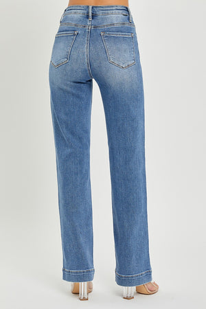 Risen Jeans - High Rise Straight Jeans - RDP5444 - SaltTree