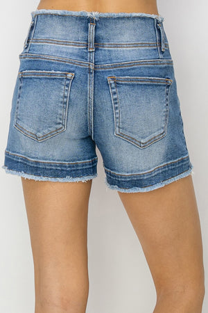 Risen Jeans - High Rise Seam Detailed Shorts -  RDS6188 - SaltTree