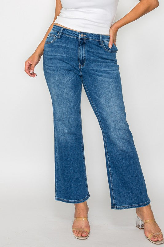 bytos Full Size Cat's Whiskers Mid Rise Ankle Jeans - SaltTree