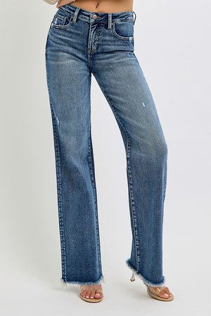 Risen Jeans - Tummy Control High Rise Long Straight Jeans - PS21108