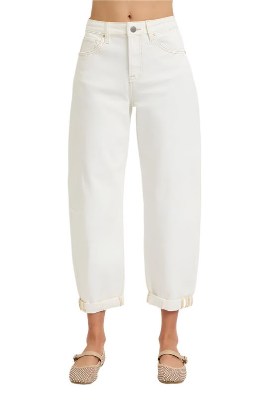 Risen Jeans - High Rise Barrel Jeans - RDP5933