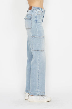 Judy Blue Full Size High Waist Straight Cargo Jeans - 88924TD