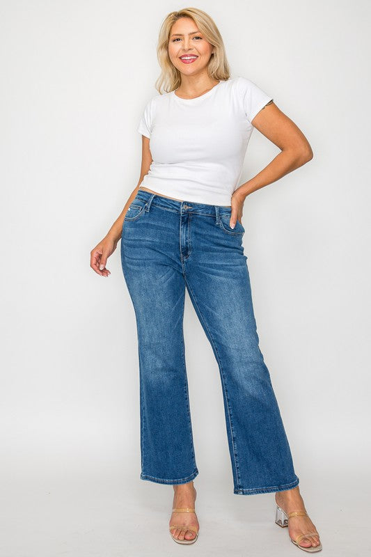 bytos Full Size Cat's Whiskers Mid Rise Ankle Jeans - SaltTree