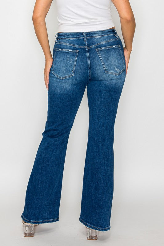 bytos Full Size High Rise Bootcut Jeans with Pockets - SaltTree