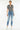Kancan - Women's Mid-Rise Ankle Skinny Jeans with Desturction Detailing & Frayed Hem - kc6204-SaltTree