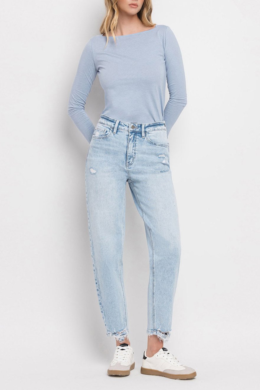 Flying Monkey - Super High Rise Barrel Leg Jeans - F5677 - SaltTree