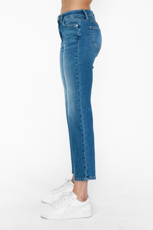 bytos Full Size Cat's Whiskers Mid Rise Ankle Jeans - SaltTree