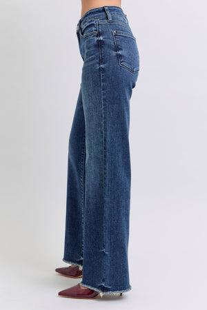 Judy Blue Full Size Raw Hem Mid Rise Jeans - 82640TD